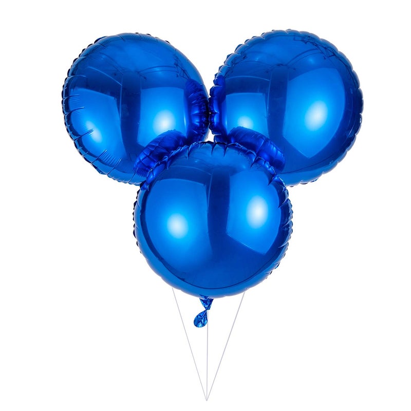 Adeer 18" Blue Round Shaped Foil Balloons Mylar Helium Balloons for Birthday Party Wedding Baby Shower Decorations, Pack of 20 - Image 4